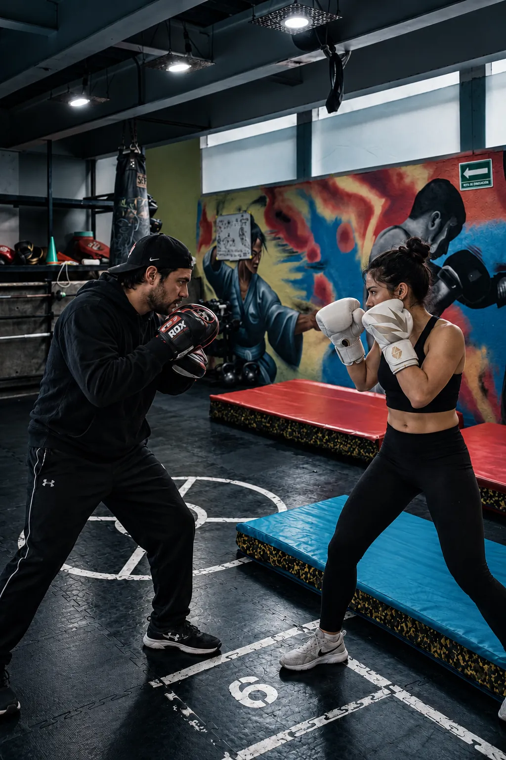 Clase de box en el área de box